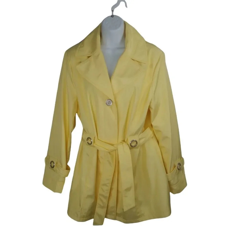 Novelti by AJG Wind/Water Resistant Coat Jacket  Yellow Tie Up XL
